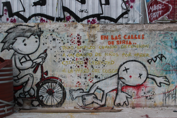 El street art, como en muchas otras ciudades española, acá también es protagonista.