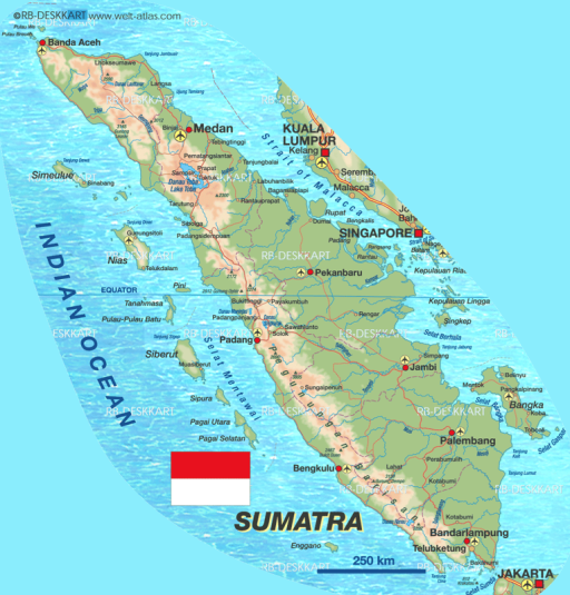 viajoscopio.com - Sumatra map, Indonesia.